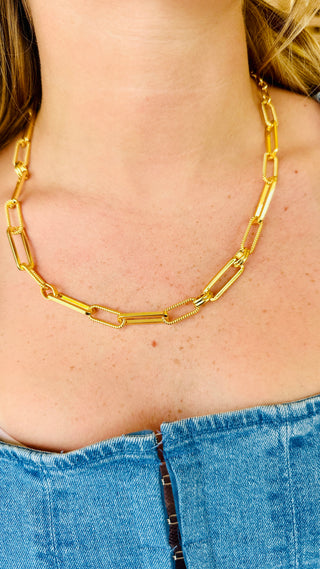 Gold Classic & Rope Links Necklace
