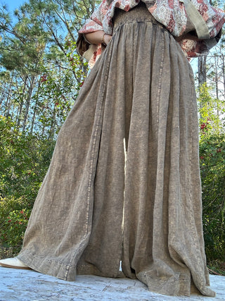 Oli & Hali Charcoal Washed Wide Leg Jumpsuit Romper