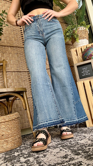 MICA W3766 Tummy Tuck Contrast Panel Jeans
