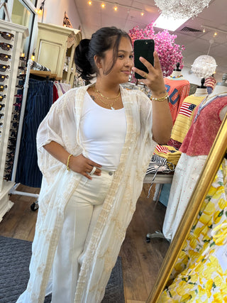 Alternate view of POL Cream Boho Beach Kimono
