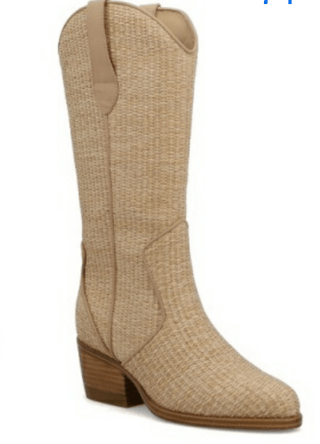 Alt text: "MIA Jenah Natural Woven Summer Boot - Stylish, breathable design with woven texture, perfect for warm weather fashion.