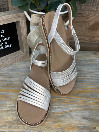 Alternate view of Corkys What About Now Gold Wedge Sandal
