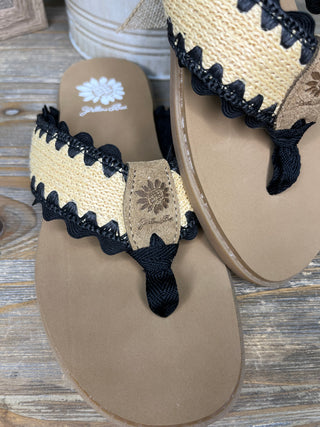 Alternate view of Yellowbox Irina Black RicRac Sandal Flip Flops
