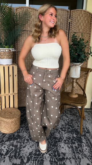Alternate view of Petal Eyelet Butter Cream Bandeau Top

