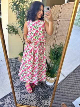 Alternate view of Blooming Beauty Floral Sleeveless Top & Skirt Set
