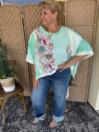 Alternate view of MICA T3308 High Rise Relaxed Fit Cuff Jeans
