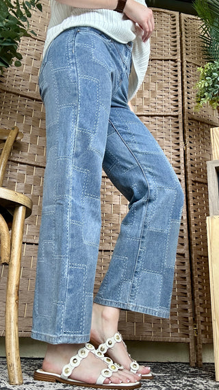 Alternate view of MICA W3713 Patchwork 80s Yolk Jeans
