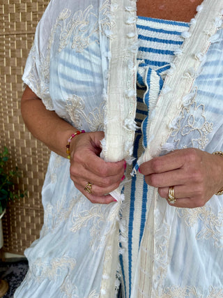 Alternate view of POL Cream Boho Beach Kimono
