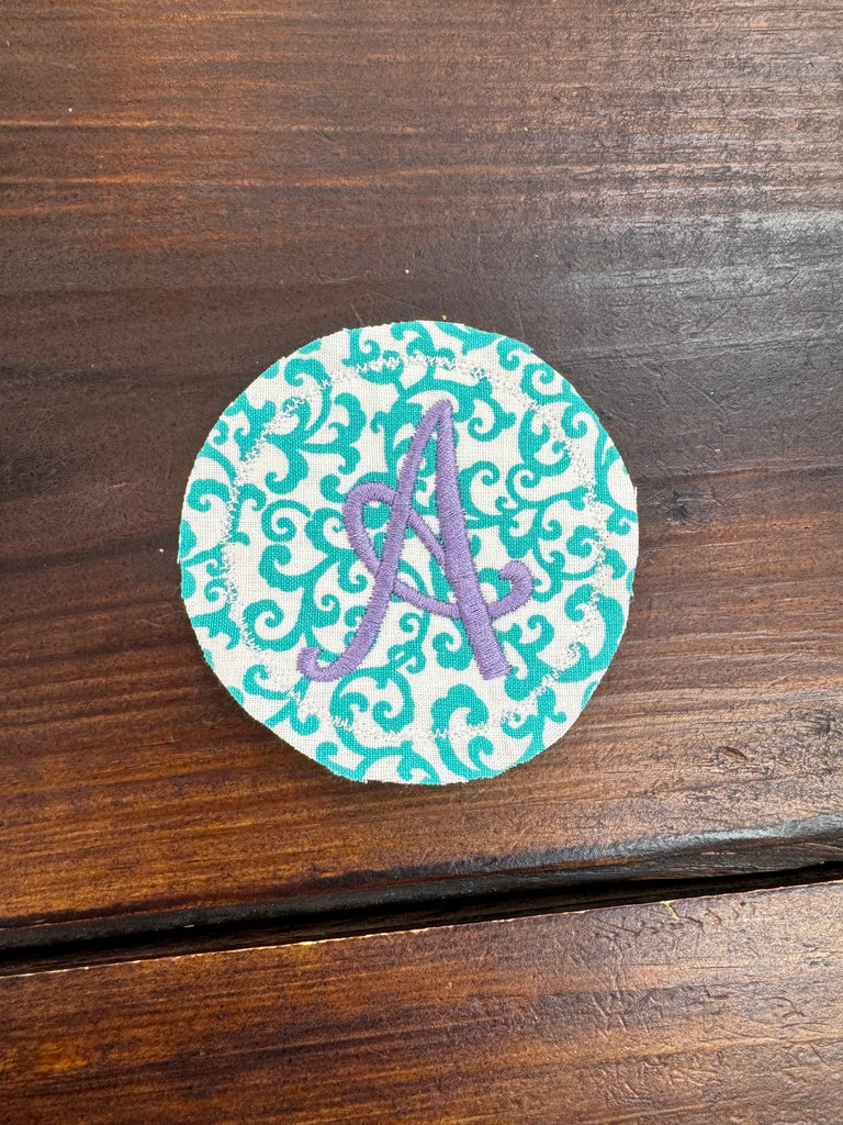 INITIAL THIS Aqua Vine & Lilac Thread Hat Bar Patch - The Gypsy Belle Boutique