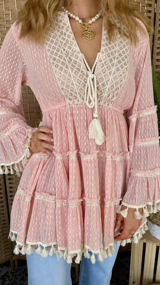 Alternate view of POL Gypsy In Pink Boho Cover Up Dress
