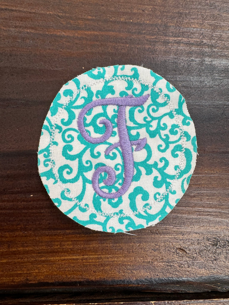 INITIAL THIS Aqua Vine & Lilac Thread Hat Bar Patch - The Gypsy Belle Boutique