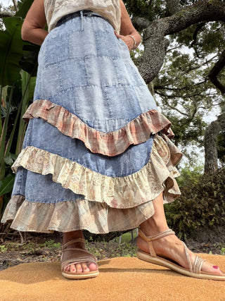 I'm the Problem Patchwork Ruffle Skirt
