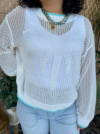 Alternate view of Palm Tree Breeze Crochet Top
