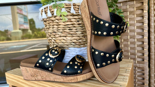 Alternate view of Corky's Told You So Black Wedge Sandal

