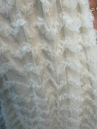 Ivory Romantic Ruffle Maxi Skirt