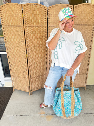 Alternate view of Kokomo Palm Tree Terry Top Oversized
