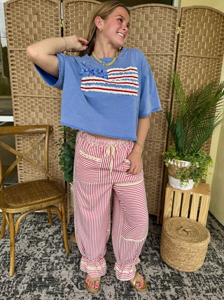 Alternate view of America the Beautiful Frills Top OVERSIZED
