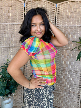 Alternate view of My Favorite Color Checker Mesh Top
