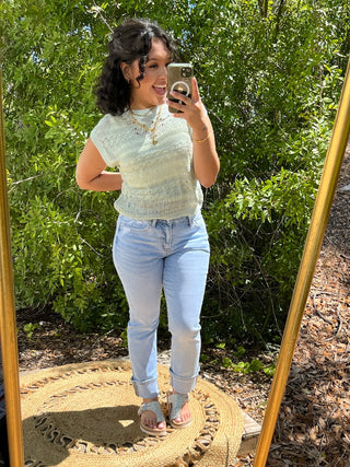 Alternate view of Mica Light Wash Cuff Lover Jeans

