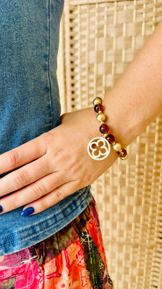 Florence Tortoise & Gold Stretch Bracelet

