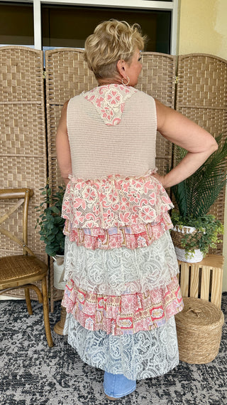 Alternate view of Nashville Bound Pink & Ivory Duster Jacket
