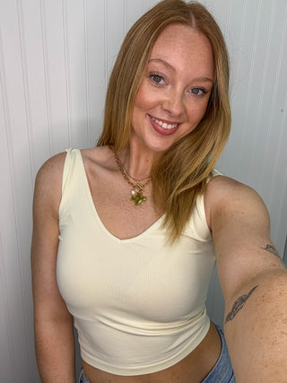 Alternate view of IVORY Buttery Soft Reversible Seamless Tank
