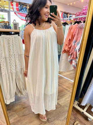 Alternate view of Sunrise to Sunset Boho Flowy Cream Dress
