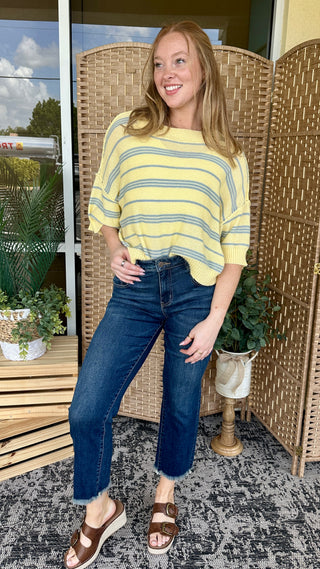 Alternate view of Lemon Drop Striped Sweater Top
