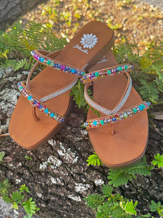 Yellowbox Lela Bright Multicolor Strappy Sandal

