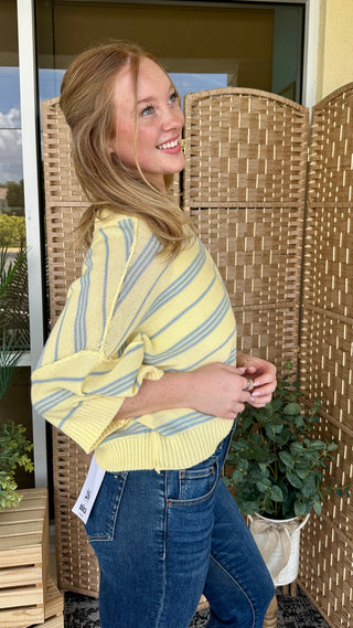 Alternate view of Lemon Drop Striped Sweater Top
