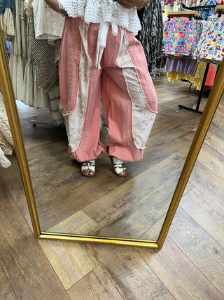 POL Coral Wild & Free Embroidered Jogger Pants