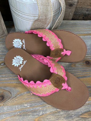 Alternate view of Yellowbox Irina Fuchsia Pink RicRac Sandal Flip Flops
