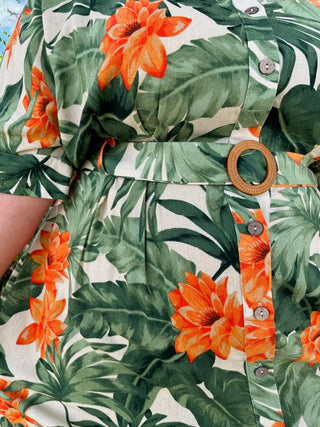 Alternate view of Oddi Tropical Dream Floral Belted Midi Dress
