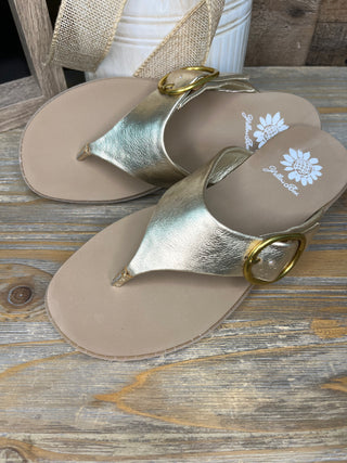 Alternate view of Yellowbox Igloo Gold Thong Sandals
