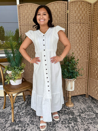 Alternate view of Coastal Classic White Lace Accent Dress
