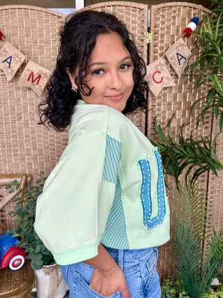 Alternate view of USA Pearl Melon Terry Top Oversized
