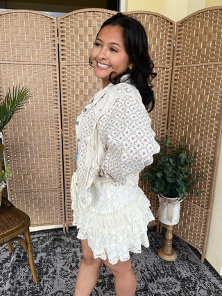 Alternate view of POL Ivory Feminine & Free Floral Jacket

