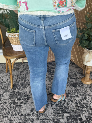 Alternate view of Lovervet - T6206 High Waist Flare Crop Jeans
