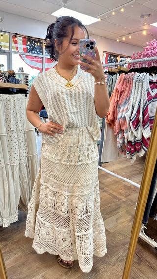 Alternate view of Key Largo Boho Crochet Midi Skirt
