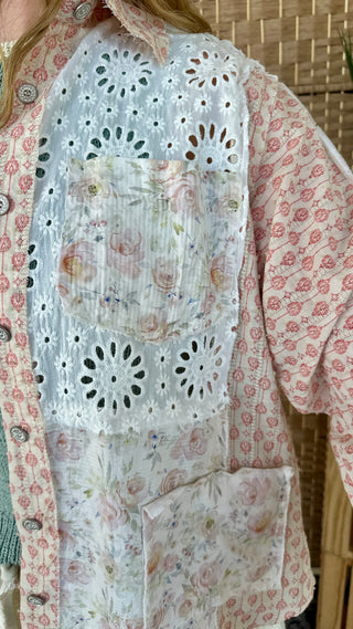 Alternate view of Can't Love You Anymore POL Patchwork Top OVERSIZED
