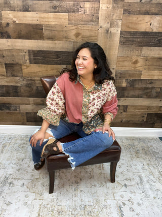 MICA F3048M Jeans 90s Vintage Crop Flare Dark Wash Distressed