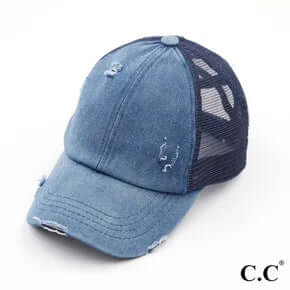 Alt text: "Stylish Denim Blue Hat with Custom Initials from This Hat Bar - Perfect Blend of Fashion and Personalization