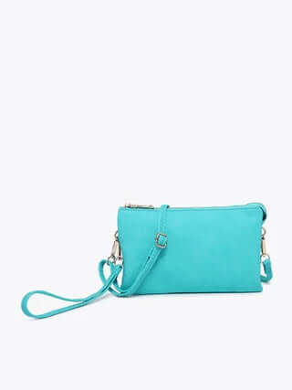AQUAMARINE Crossbody Faux Leather Organizer Purse with adjustable strap and sleek, modern design for everyday convenience.