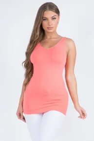 Hot Coral Buttery Soft Reversible Seamless Tank - Comfortable, Stylish Women's Top Perfect for Versatile Wear.