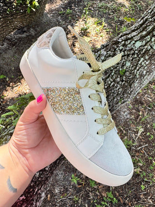 Alternate view of Yellowbox Candice Sneaker Gold Sparkle & White

