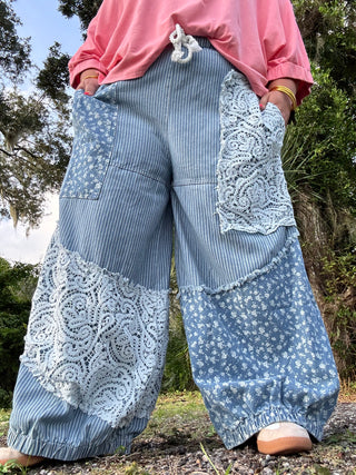 Bluebell Manor Patchwork Jogger Pants
