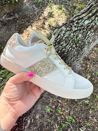 Yellowbox Candice Sneaker Gold Sparkle & White
