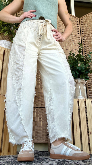 POL Ivory Lace Wanderer Gypsy Fit Pants
