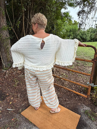 Alternate view of Gypsy Flair Cream Lace Dolman Top

