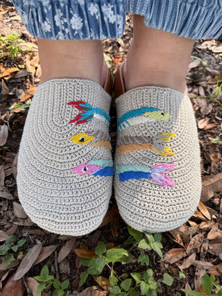 Here Fishy Fishy Sardines Hand Crochet Clogs
